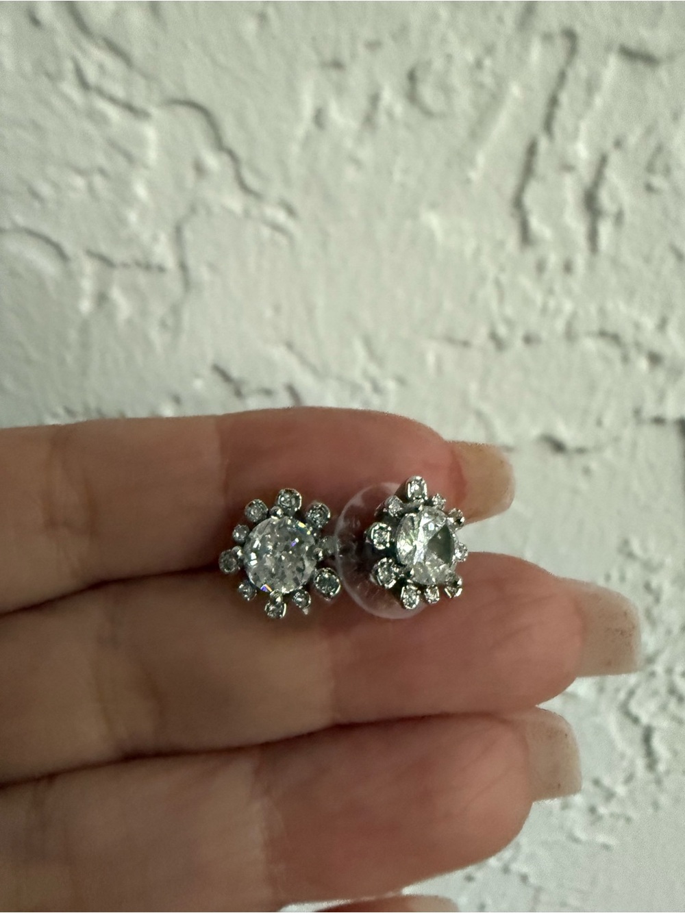 Swarovski Floral Cluster Studs Earrings - Silver